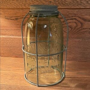 COLONIAL TIN WORKS HALF GALLON CAGED MASON JAR (Candle Shade)